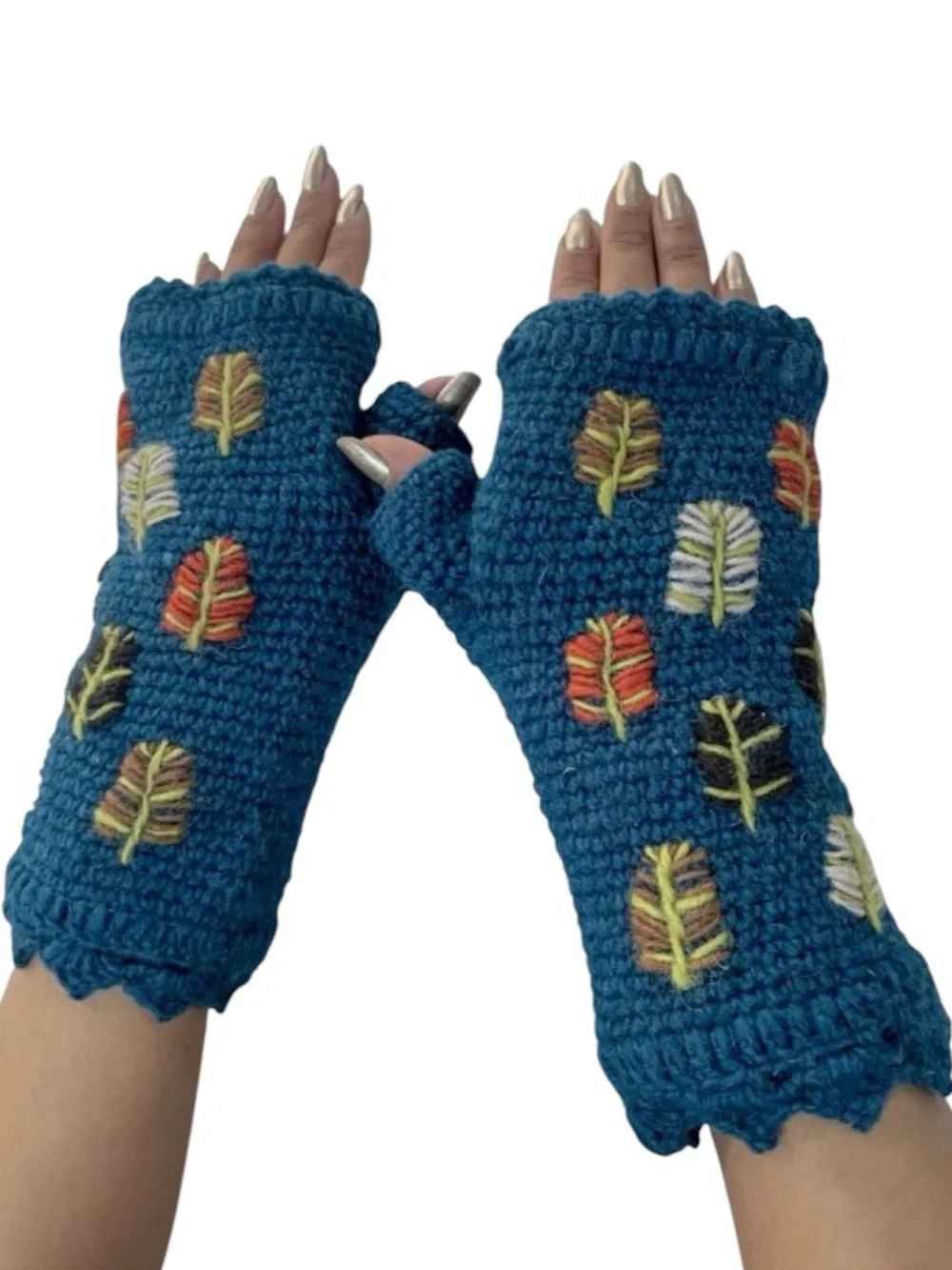 G627:  YAK & YETI NWT FINGERLESS GLOVES/MITTENS BLUE
